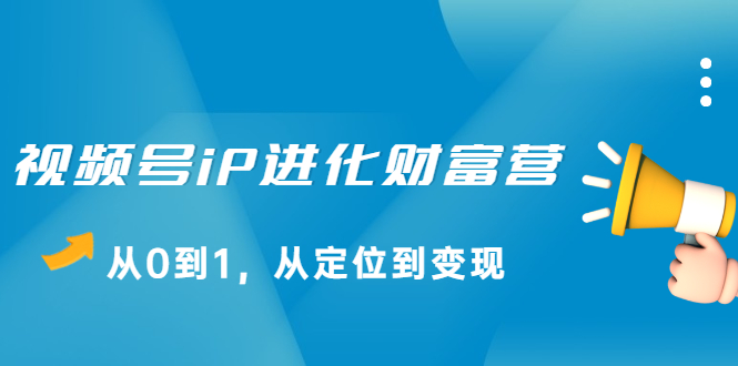 视频号iP进化财富营第1期，21天从0到1，从定位到变现-阿戒项目库