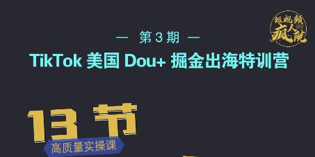 TikTok美国Dou 掘金出海特训营，美国dou 成功投放95%-阿戒项目库