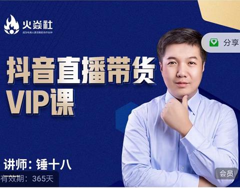 锤十八-抖音直播带货VIP课，专注直播带货有效盈利模式-阿戒项目库
