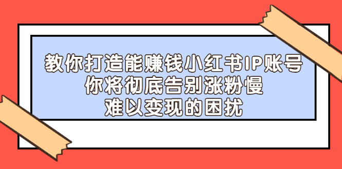 教你打造能赚钱小红书IP账号，了解透彻小红书的真正玩法-阿戒项目库