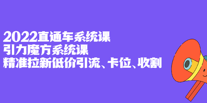 2022直通车系统课 引力魔方系统课，精准拉新低价引流、卡位、收割-阿戒项目库