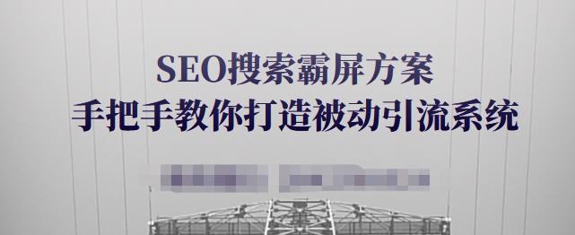 SEO搜索霸屏方案，手把手教你打造被动引流系统【视频课程】-阿戒项目库