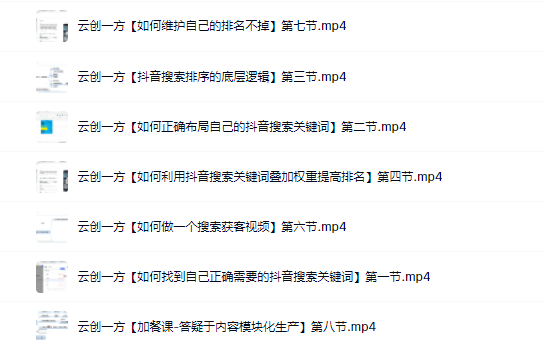 云创一方2022抖音SEO系列课程，教你如何快速上抖音搜索排名第一-阿戒项目库