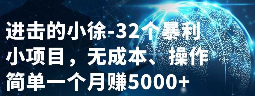 32个小项目，无成本、操作简单-阿戒项目库