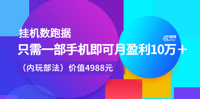 挂机数跑‬据，只需一部手即机‬可月盈利10万＋（内玩部‬法）价值4988元-阿戒项目库