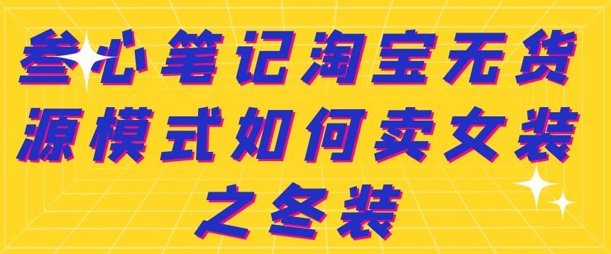 叁心笔记淘宝无货源模式如何卖女装之冬装-阿戒项目库