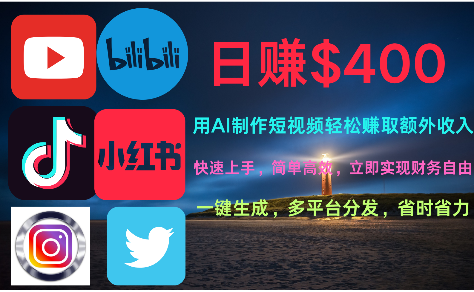 玩转全网视频平台，创造视频就能轻松赚取每天400美金-阿戒项目库