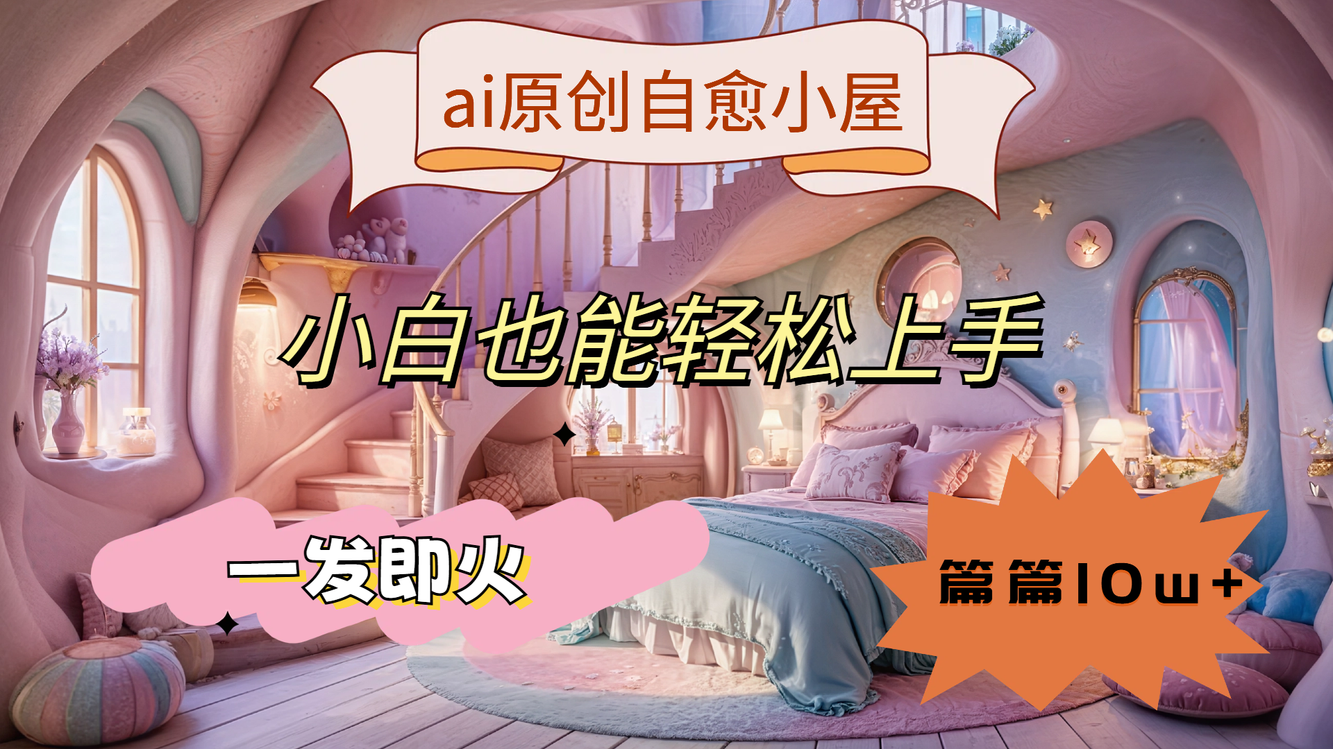 ai原创治愈小屋，小白也能轻松上手，一发即火，篇篇10w+-阿戒项目库