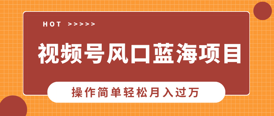视频号风口蓝海项目，中老年人的流量密码，操作简单轻松月入过万-阿戒项目库