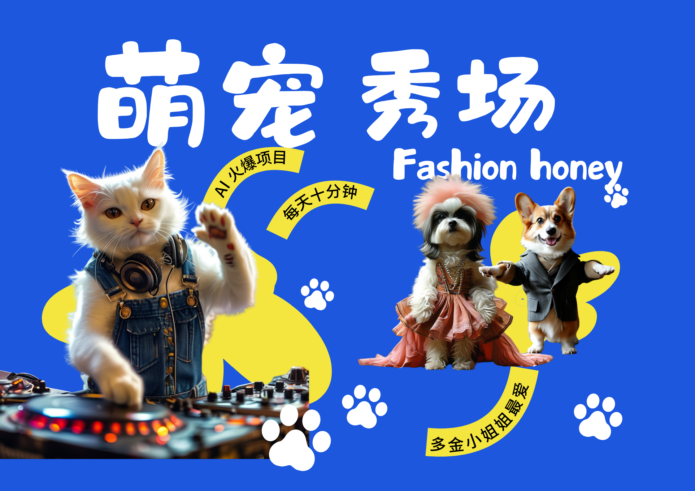 酷飒动物跳舞走秀  时尚喵FASHION汪 多金小姐姐最爱的 轻松月入破万-阿戒项目库