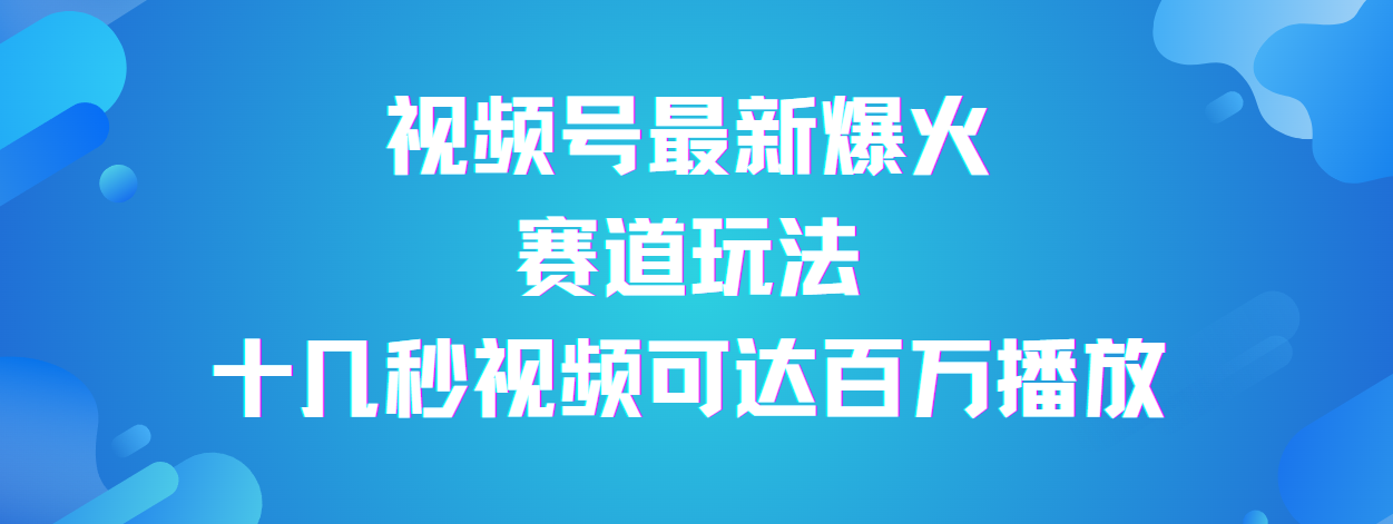 视频号最新爆火赛道玩法，流量巨大，视频制作简单，轻松月入数万-阿戒项目库