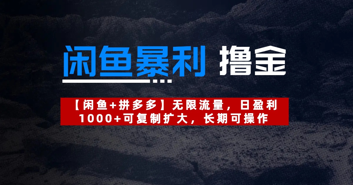 【闲鱼暴利撸金】无限流量，日盈利1000+可复制扩大，长期可操作-阿戒项目库