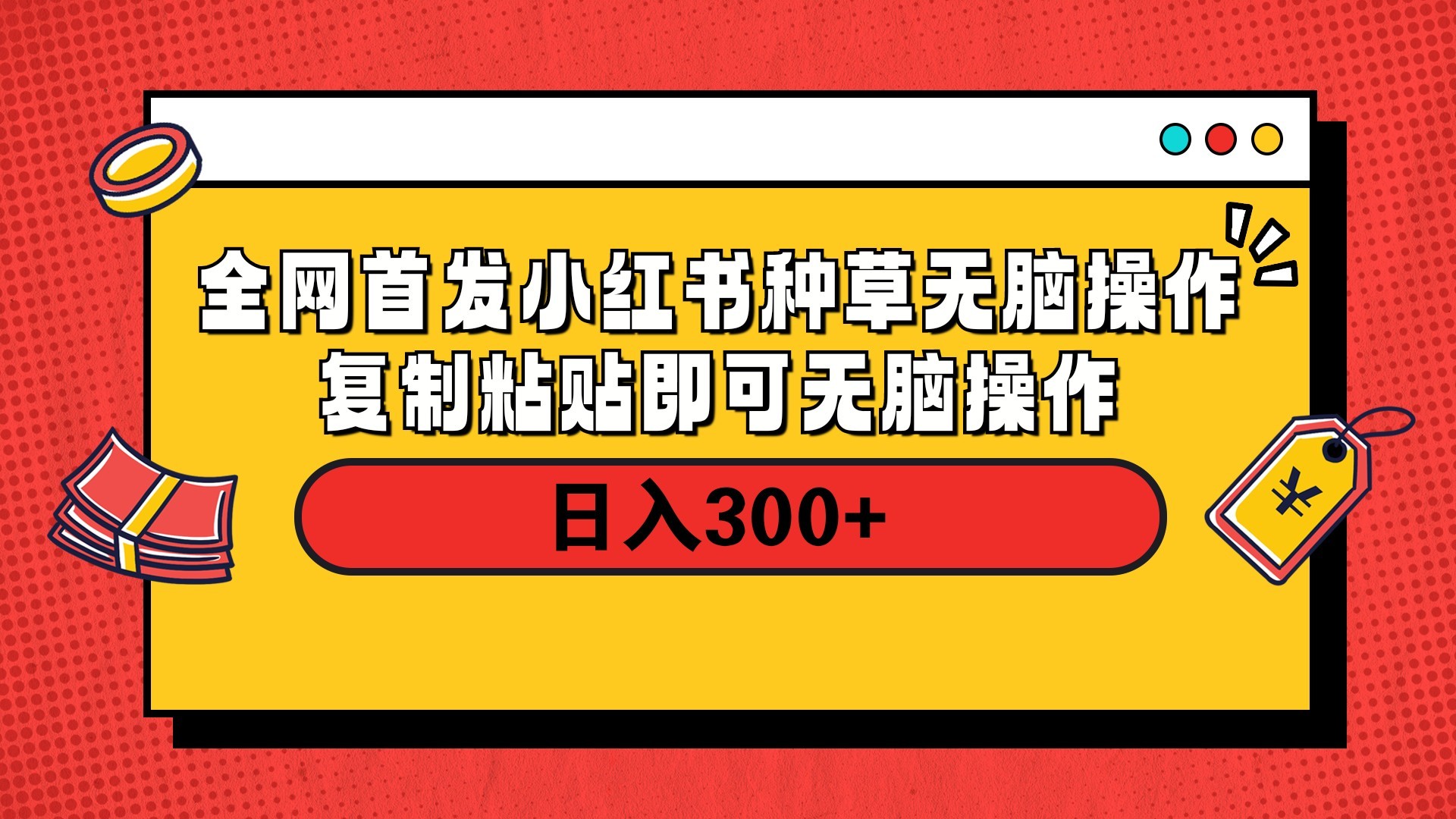 全网首发 小红书种草无脑操作复制黏贴即可 轻松日入300+-阿戒项目库