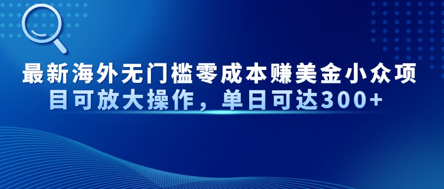 最新海外无门槛美金小众项目可放大操作，单日可达300+-阿戒项目库
