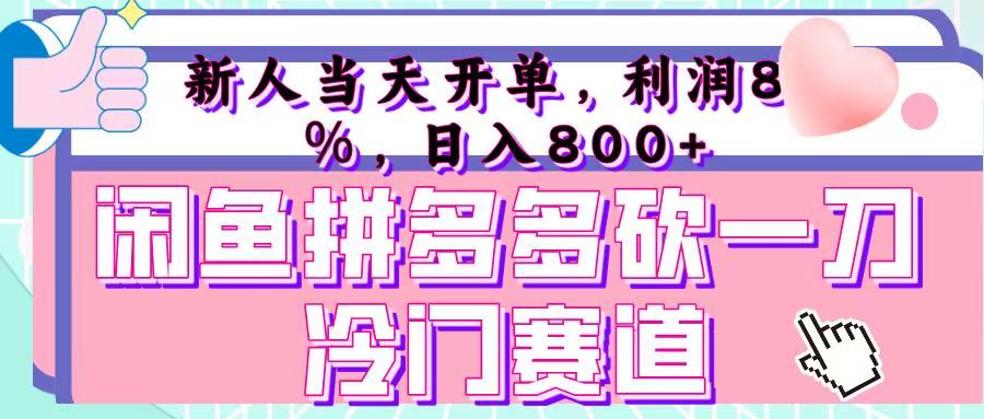 咸鱼拼夕夕砍一刀冷门暴力赛道，新人当天开单，利润百分之八十，日入 800+-阿戒项目库
