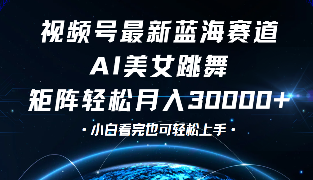 视频号蓝海赛道玩法，当天起号，拉爆流量收益，小白也能轻松月入30000+-阿戒项目库