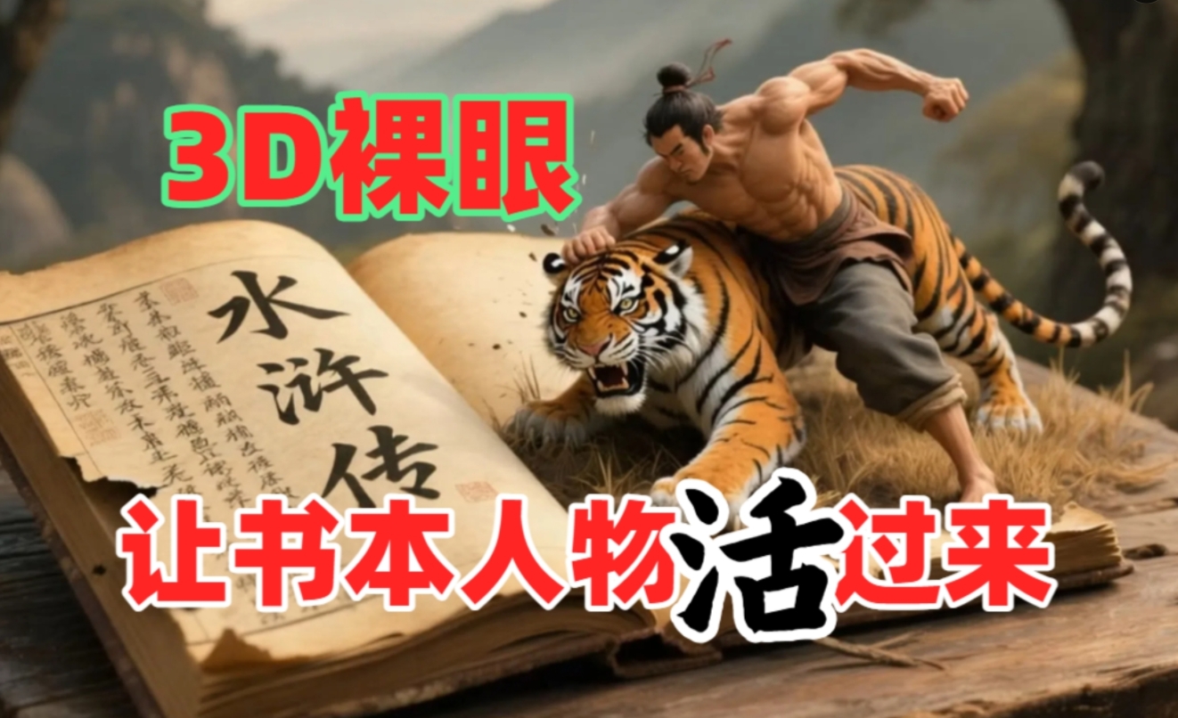 书本人物裸眼3D视频，一条视频收益过千，保姆级教程-阿戒项目库