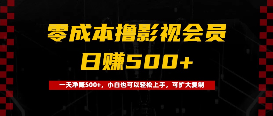 0成本撸影视会员，一天净赚500+，小白也可以轻松上手，可扩大复制-阿戒项目库