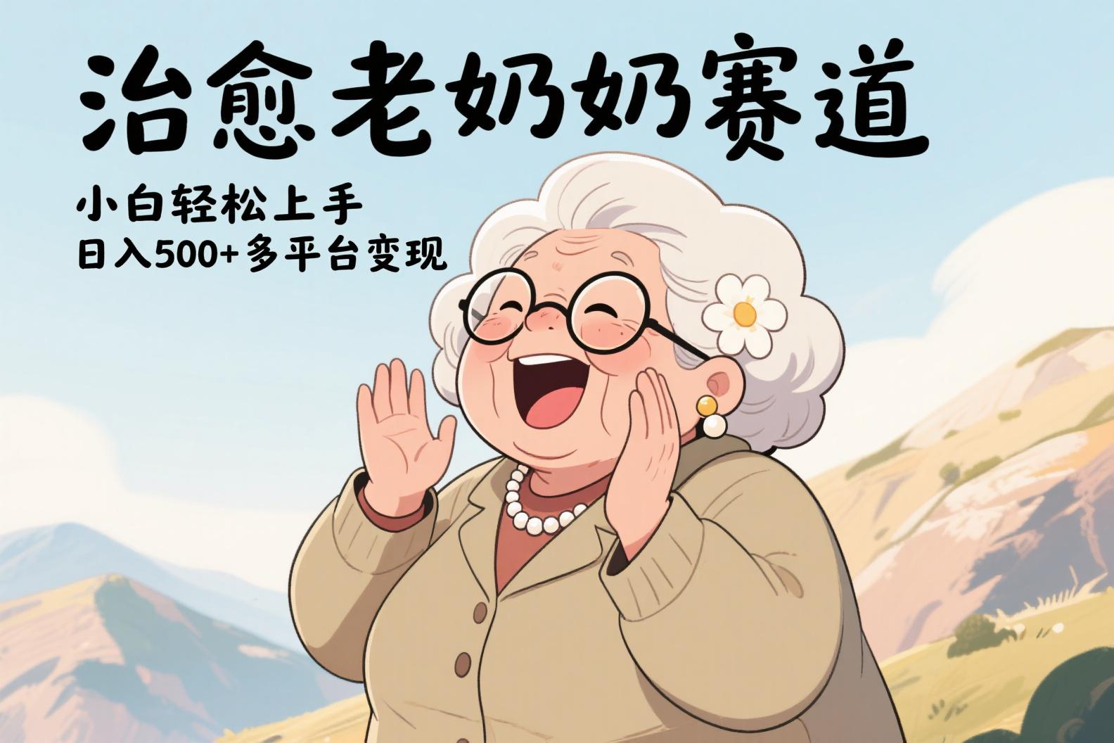视频号治愈老奶奶赛道，小白轻松上手，日入500+多平台变现-阿戒项目库
