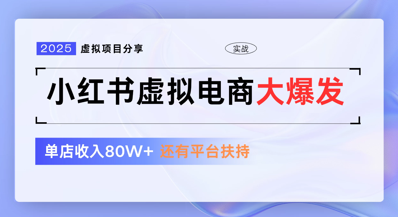 小红书虚拟电商项目，新手单店月入1W，0门槛1拖3玩法-阿戒项目库