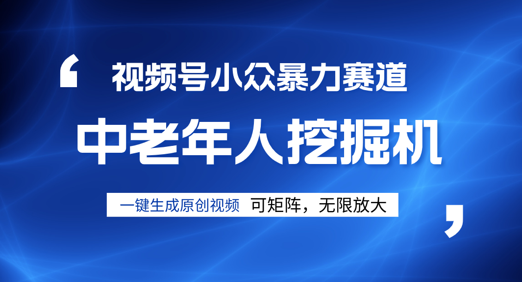 视频号新手逆袭密码！超小众暴力赛道，中老年人深信不疑，原创通过率拉满-阿戒项目库