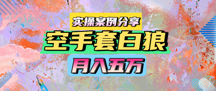 空手套白狼，月入五万，实操案例分享-阿戒项目库