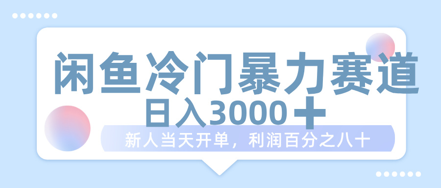 闲鱼冷门暴力赛道，一单 80%利润，新人轻松日入 1000+-阿戒项目库