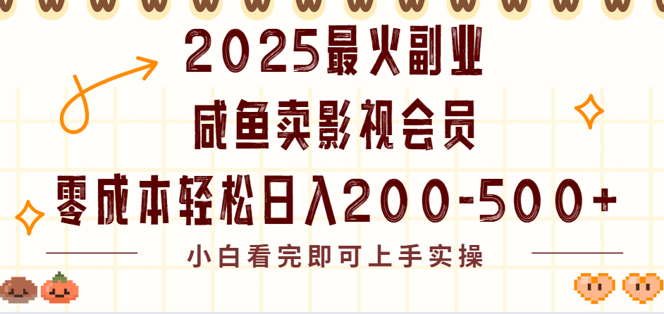 2025最火副业闲鱼卖vip影视会员，零成本日入200-500-阿戒项目库
