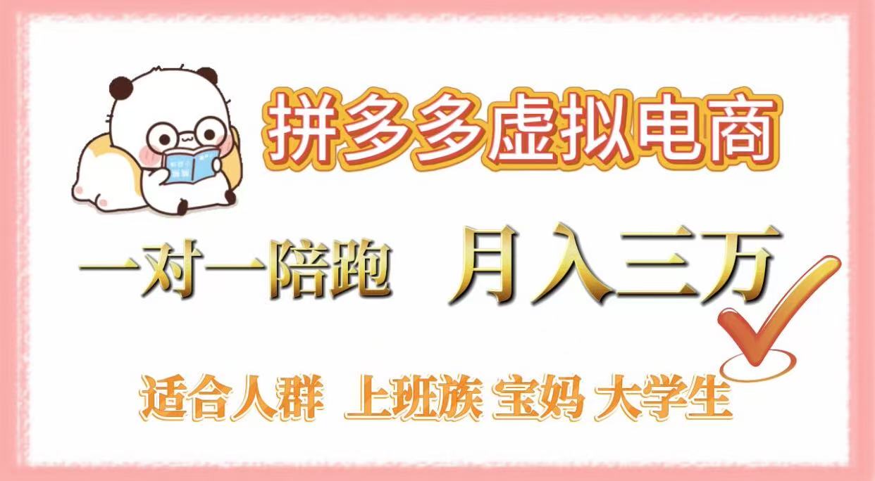拼多多虚拟电商，一对一陪跑，月入3万，0囤货，轻资产，不发货-阿戒项目库