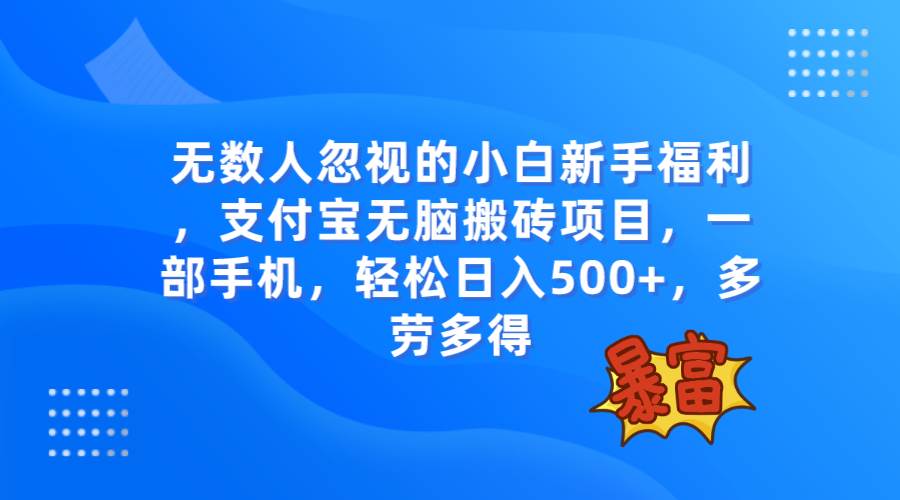 图片[1]-无数人忽视的项目，支付宝无脑搬砖项目，一部手机即可操作，轻松日入500-阿戒项目库