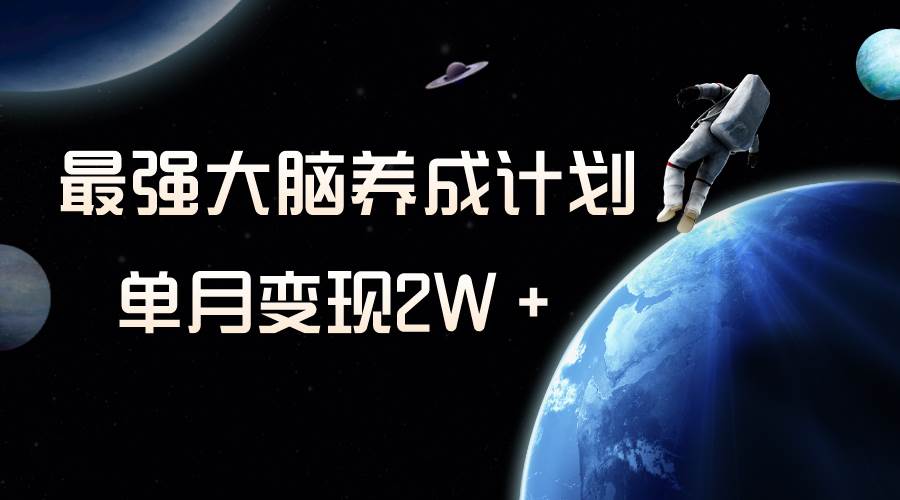 冷门虚拟项目，最强大脑养成计划，一个月变现2W＋-阿戒项目库
