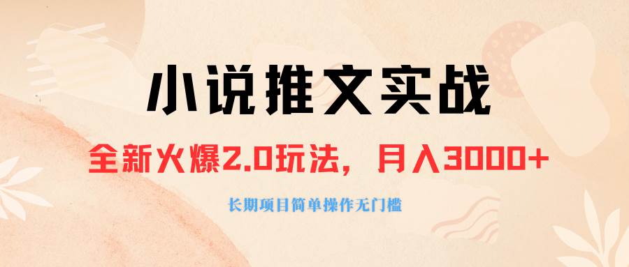 外面收费990的小说推广软件，零粉丝可变现，月入3000 ，小白当天即上手-阿戒项目库