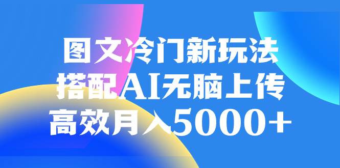 图文冷门新玩法，搭配AI无脑上传，高效月入5000-阿戒项目库
