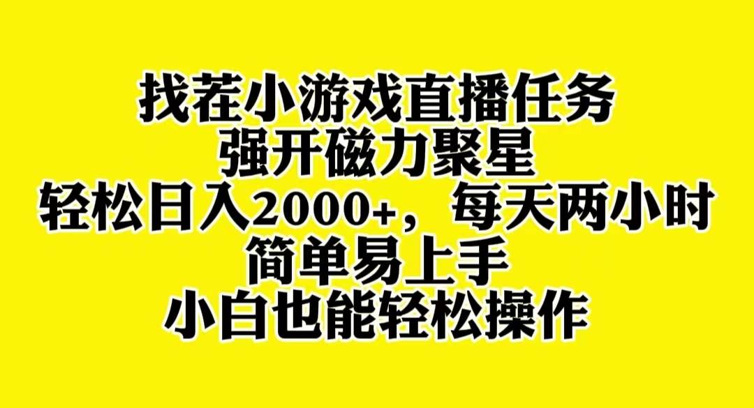 找茬小游戏直播，强开磁力聚星，轻松日入2000 ，小白也能轻松上手-阿戒项目库