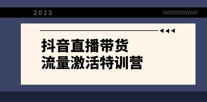 抖音直播带货-流量激活特训营，入行新手小白主播必学（21节课 资料）-阿戒项目库