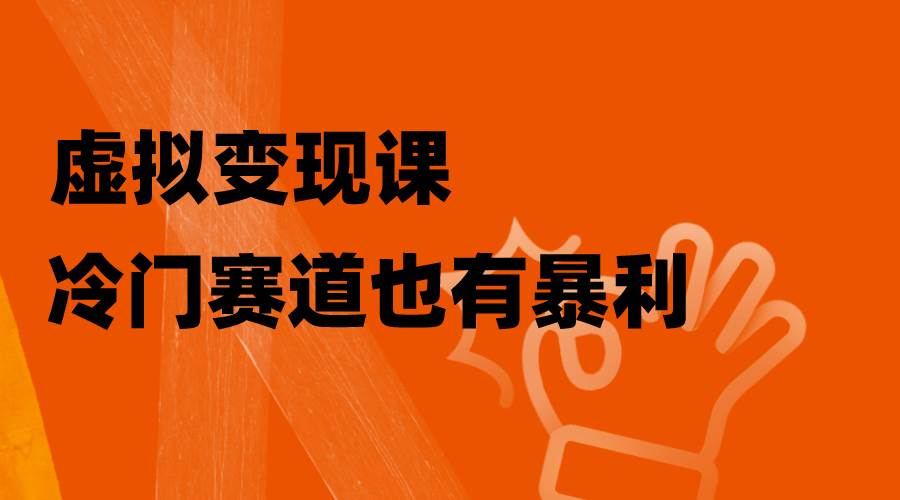 虚拟变现课，冷门赛道也有暴利，手把手教你玩转冷门私域-阿戒项目库