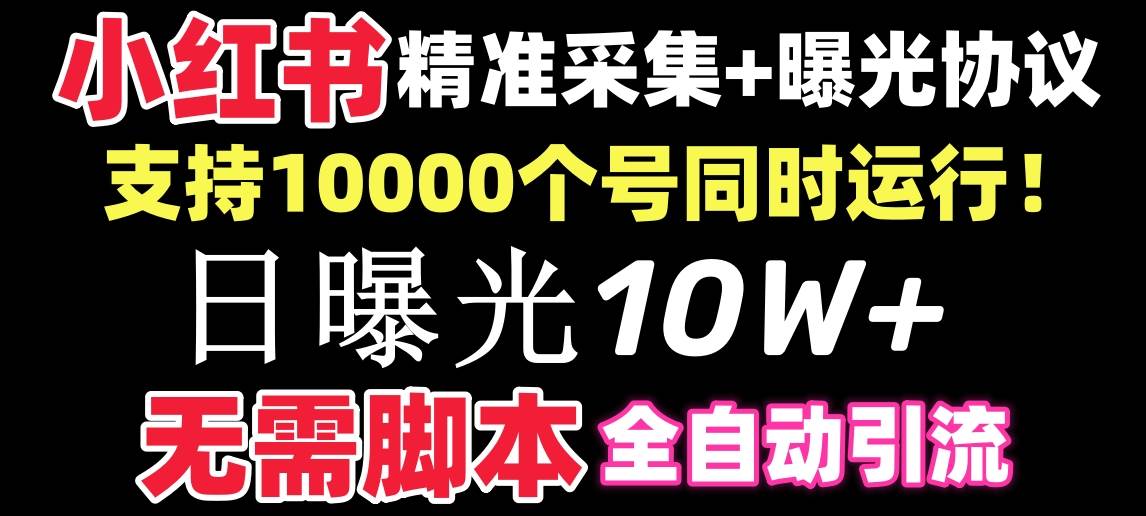 【价值10万！】小红书全自动采集 引流协议一体版！无需手机，支持10000-阿戒项目库