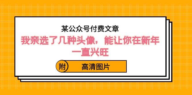 某公众号付费文章：我亲选了几种头像，能让你在新年一直兴旺（附高清图片）-阿戒项目库