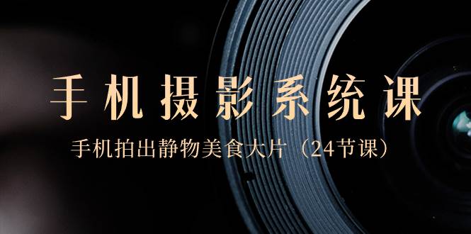 0基础-手机摄影系统课，手机拍出静物美食大片（24节课）-阿戒项目库