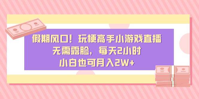 假期风口！玩梗高手小游戏直播，无需露脸，每天2小时，小白也可月入2W-阿戒项目库
