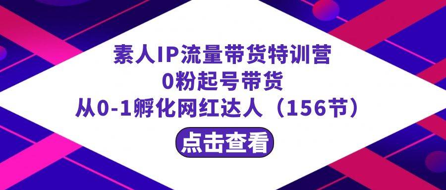 繁星·计划素人IP流量带货特训营：0粉起号带货 从0-1孵化网红达人（156节）-阿戒项目库