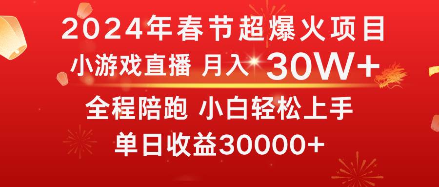 龙年2024过年期间，最爆火的项目 抓住机会 普通小白如何逆袭一个月收益30W+-阿戒项目库