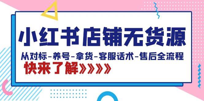 小红书店铺无货源：从对标-养号-拿货-客服话术-售后全流程（20节课）-阿戒项目库