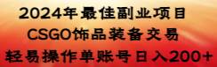 2024年最佳副业项目 CSGO饰品装备交易 轻易操作单账号日入200+-阿戒项目库
