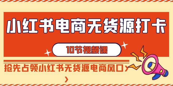 小红书电商-无货源打卡，抢先占领小红书无货源电商风口（10节课）-阿戒项目库