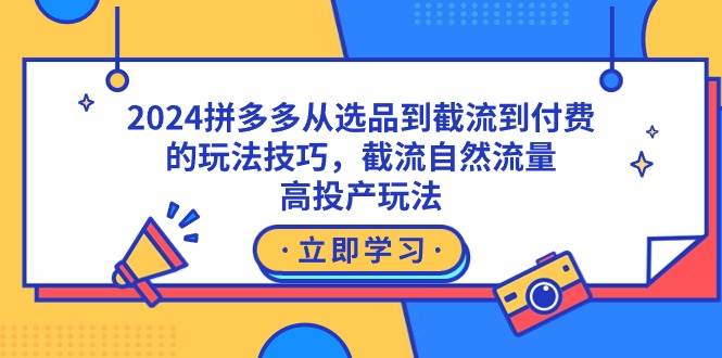 2024拼多多从选品到截流到付费的玩法技巧，截流自然流量玩法，高投产玩法-阿戒项目库