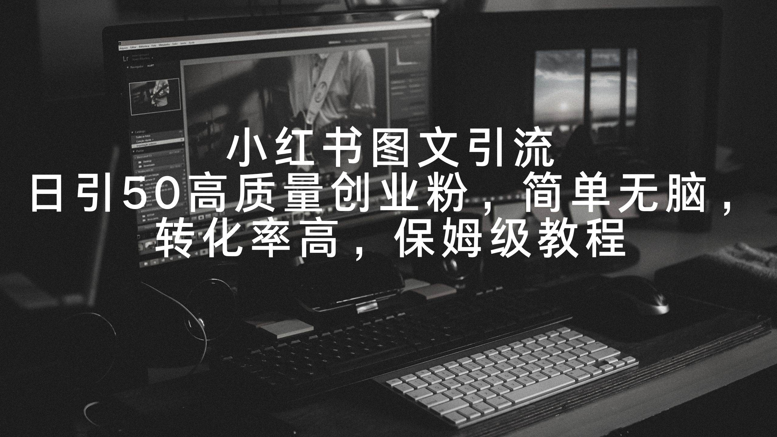 小红书图文引流，日引50高质量创业粉，简单无脑，转化率高，保姆级教程-阿戒项目库