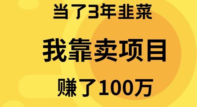 当了3年韭菜，我靠卖项目赚了100万-阿戒项目库