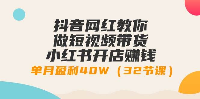 抖音网红教你做短视频带货+小红书开店赚钱，单月盈利40W（32节课）-阿戒项目库