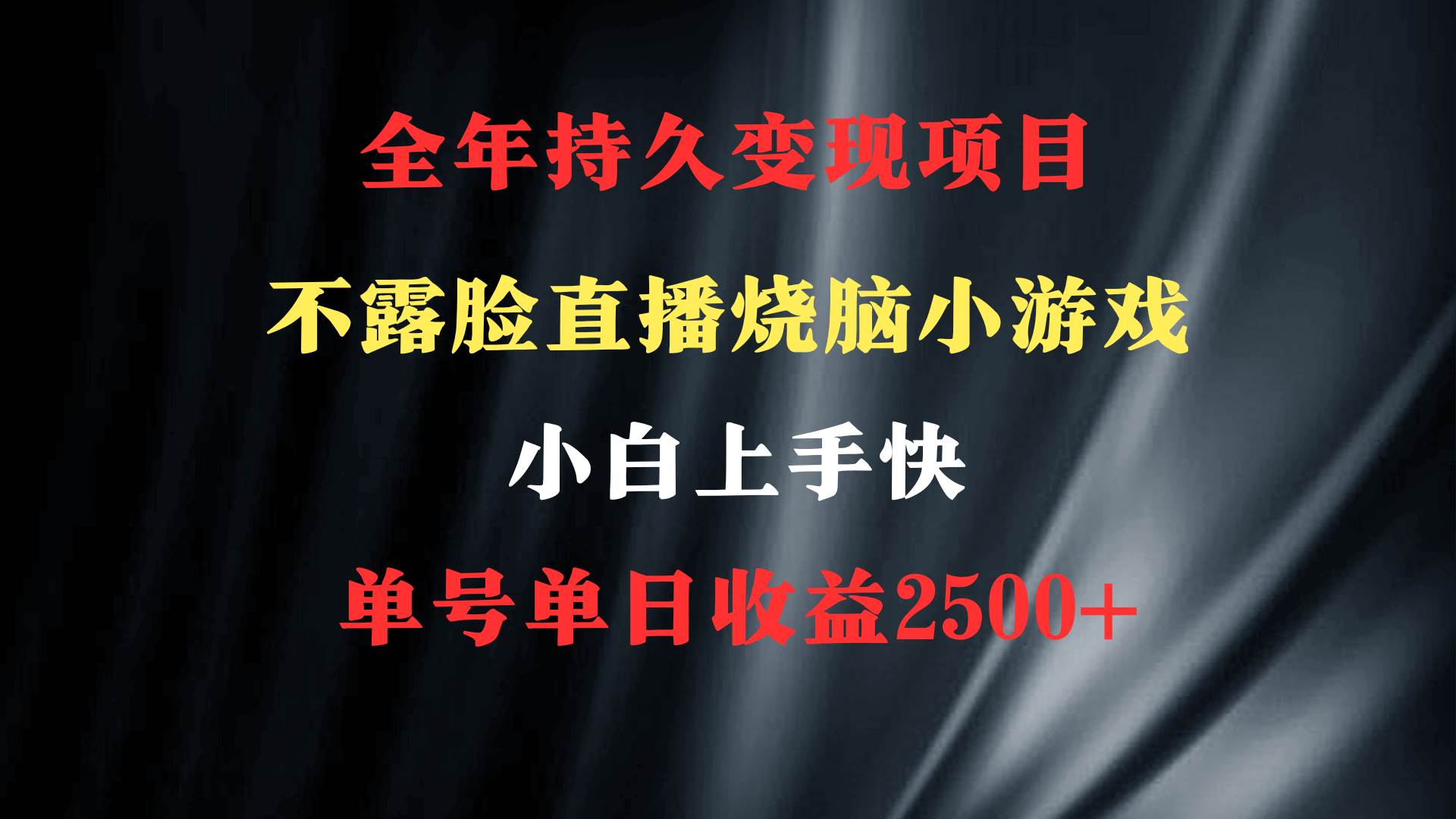 2024年 最优项目，烧脑小游戏不露脸直播  小白上手快 无门槛 一天收益2500+-阿戒项目库